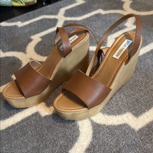 Steve Madden Brown Leather Wedges
